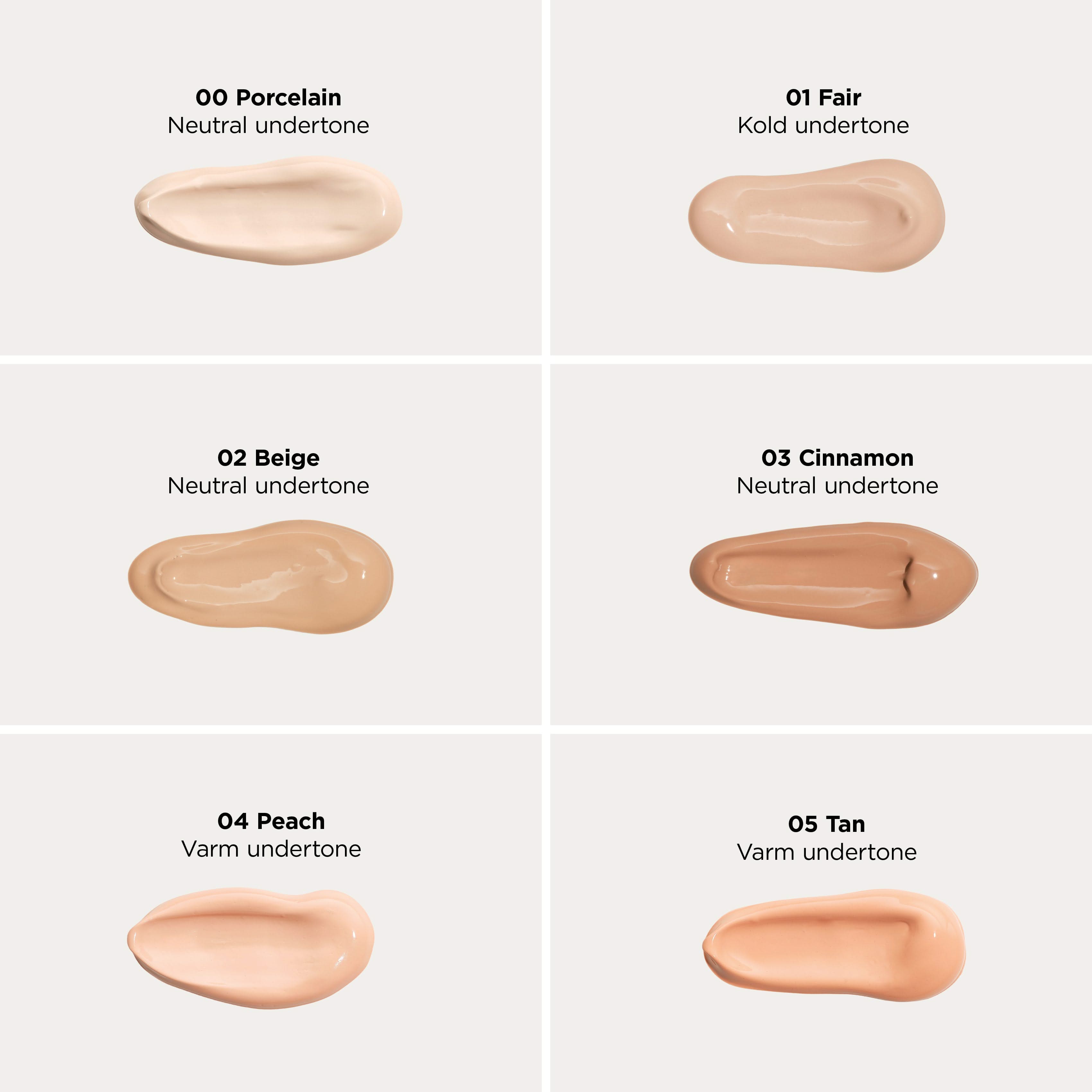 Ecooking concealer swatches af farver