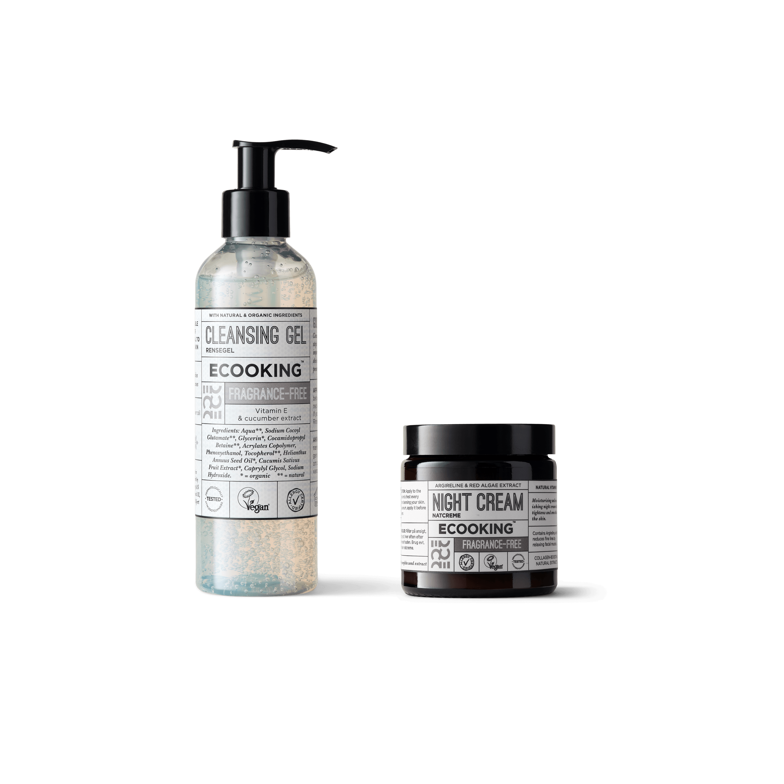 Packshot af renegel 200ml parfumefri og natcreme 50ml parfumefri