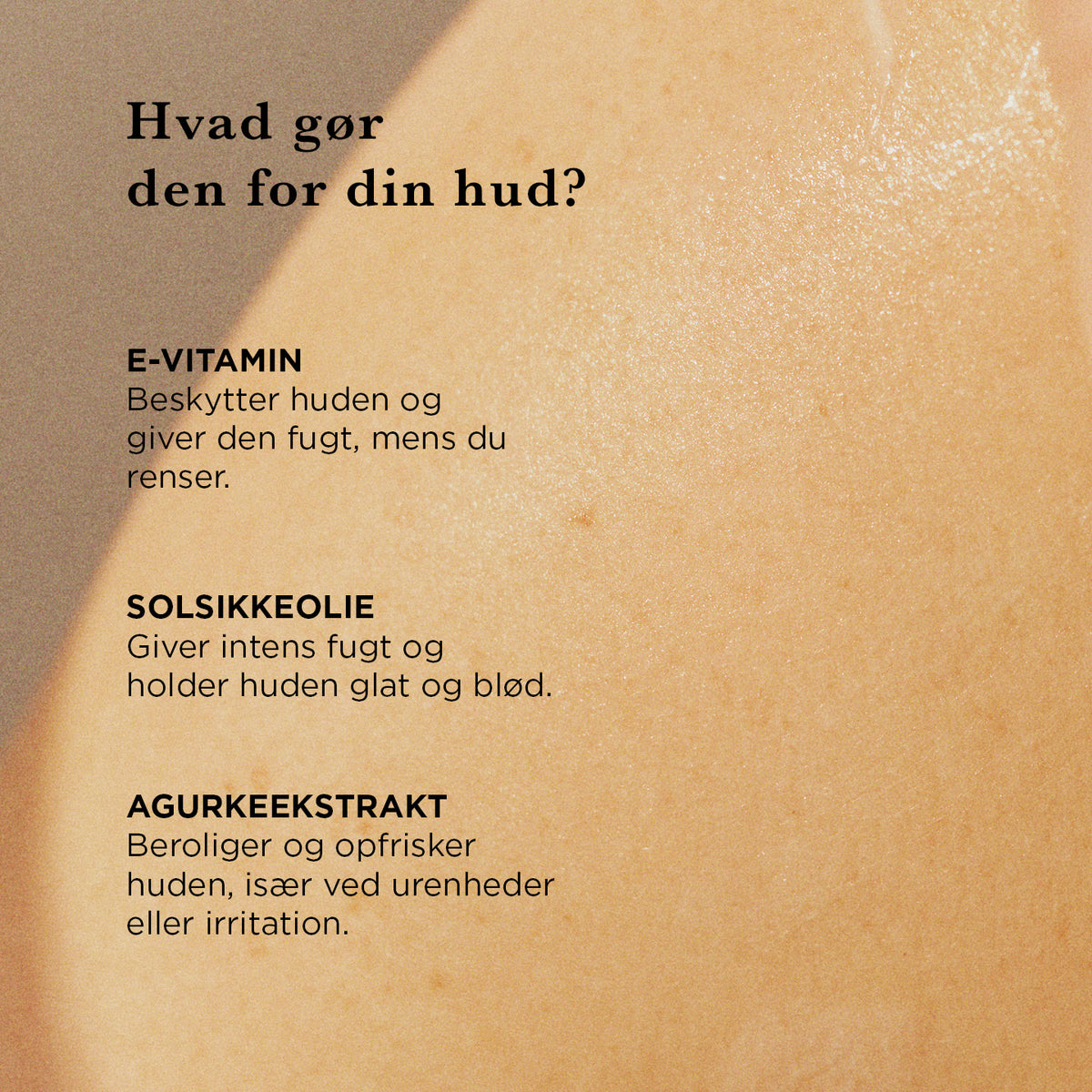 Rensegel — Vores Rensegel giver grundig rens til normal og fedtet hud, fugter huden med økologisk olie og E-vitamin og første trin i en effektiv hudplejerutine.