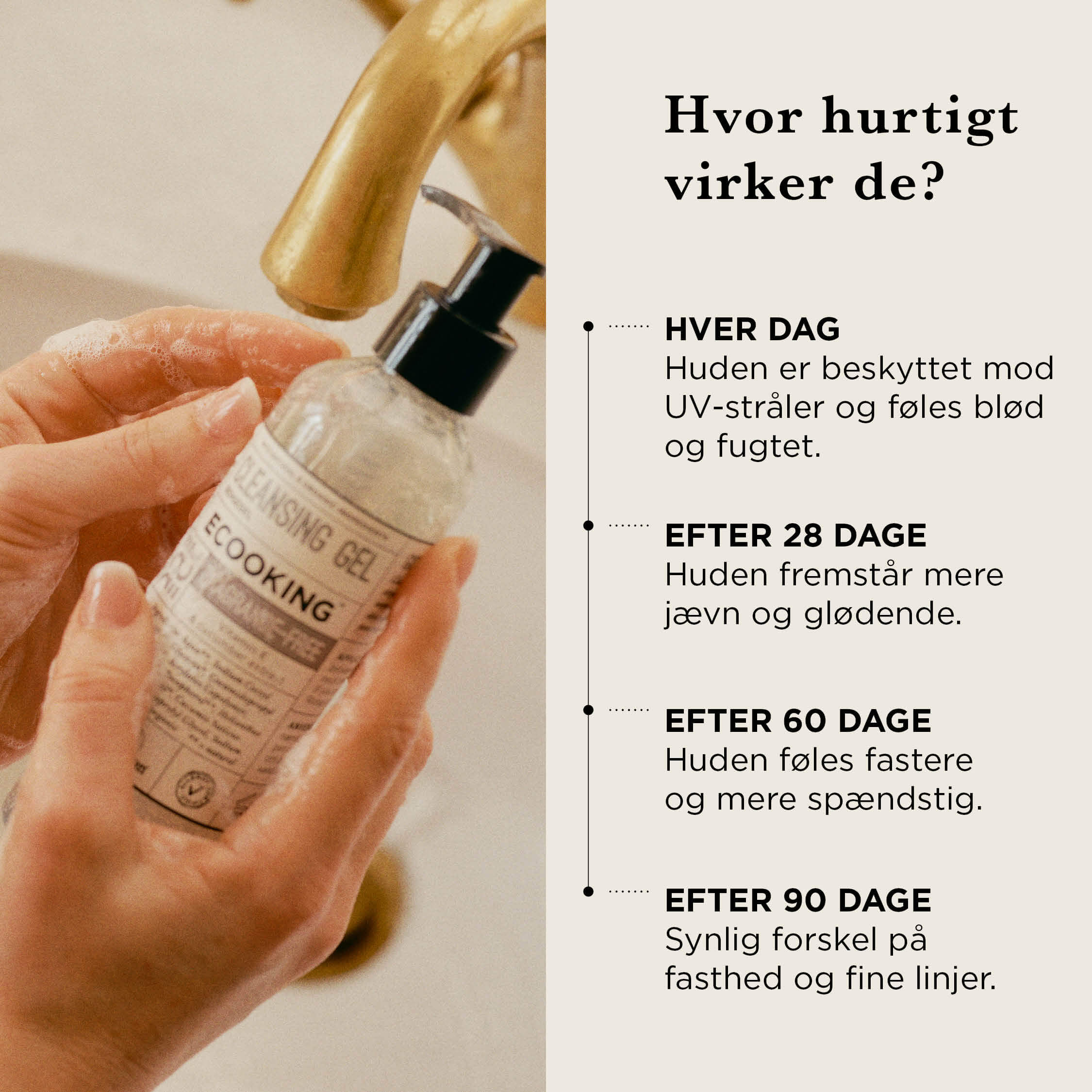 En simpel rutine: rens, serum og dagcreme SPF 20 — Få frisk, fugtet og beskyttet hud fra morgen til aften med disse tre produkter. En effektiv morgenrutine, du kan bruge hver dag.