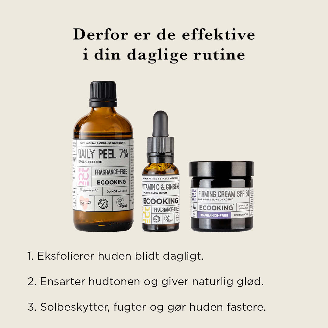Morgenrutinen, der giver glød — Med denne morgenrutine får du strålende, fastere og mere ensartet hud på fire uger. Tre hurtige trin, som giver huden masser af sund glød.