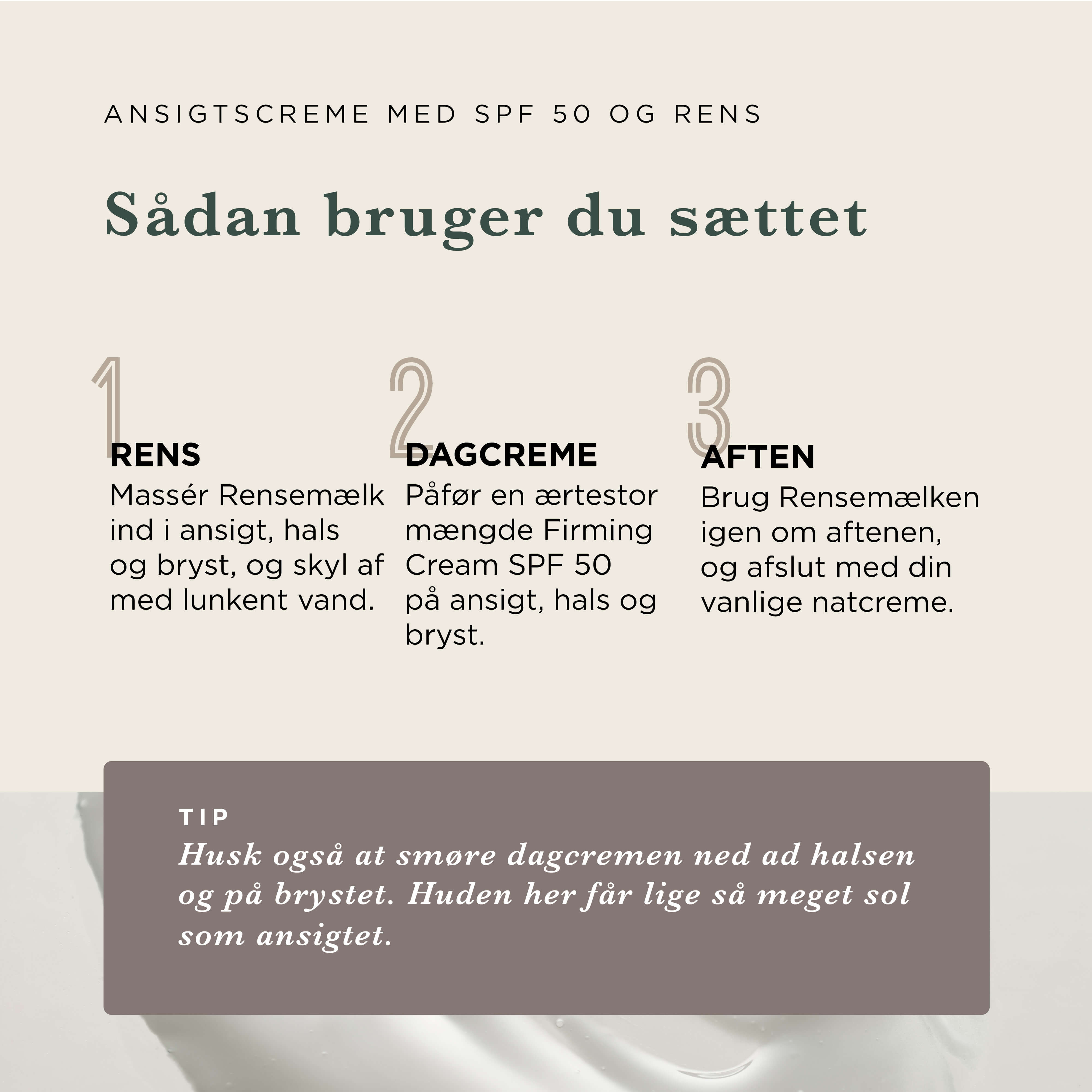 Fugtgivende Ansigtscreme med Solfaktor 50 og Mild Rens — Leder du efter en ansigtscreme med solfaktor, der både plejer og beskytter? Dette sæt giver dig en enkel morgenrutine, der bare virker.