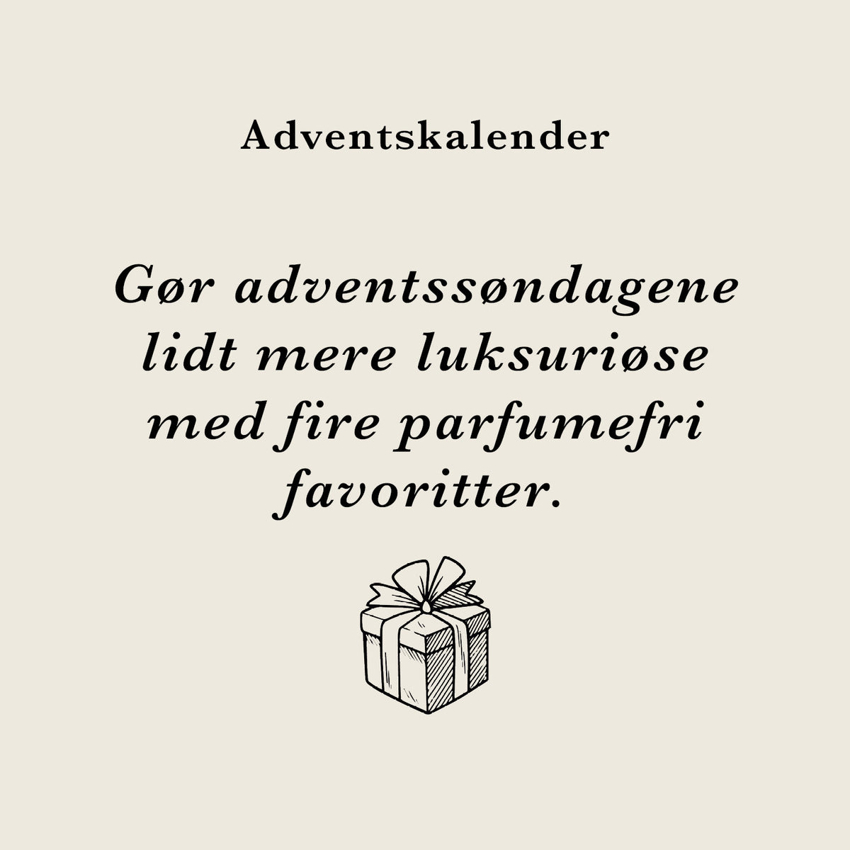 ECOOKING Adventskalender 2026 med parfumefri hudpleje til ansigt og krop