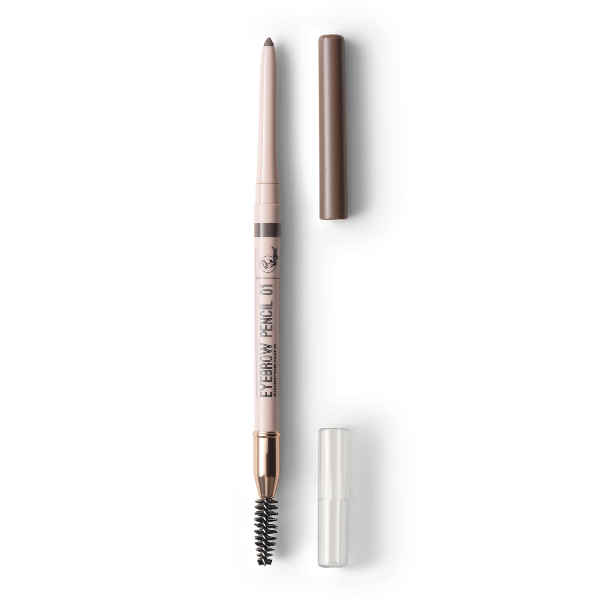 ECOOKING Eyebrow Pencil 01 Taupe – øjenbrynsblyant med børste og låg