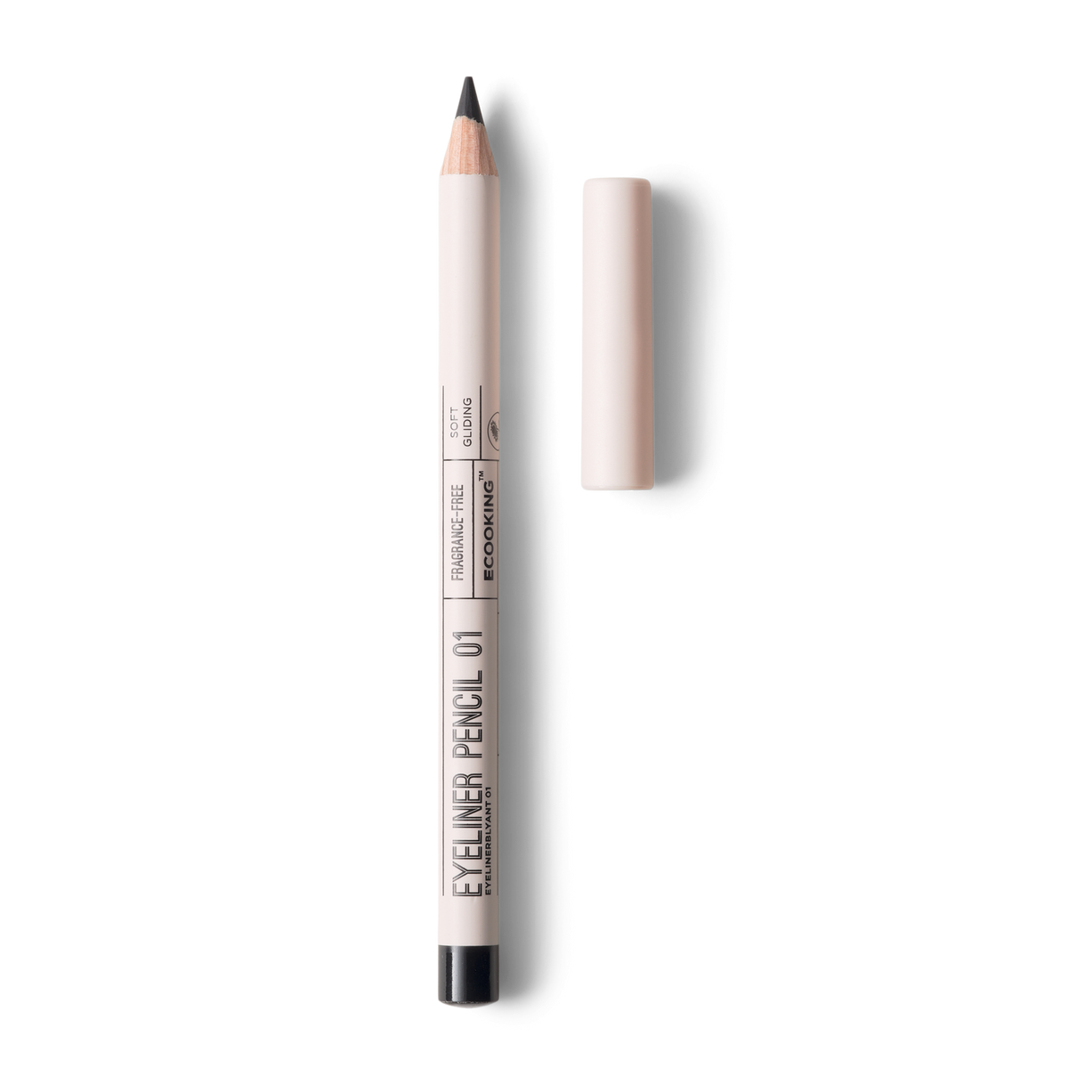 ECOOKING Eyeliner Sort (Eyeliner Pencil 01) med låg – parfumefri eyeliner pencil med blød og cremet konsistens