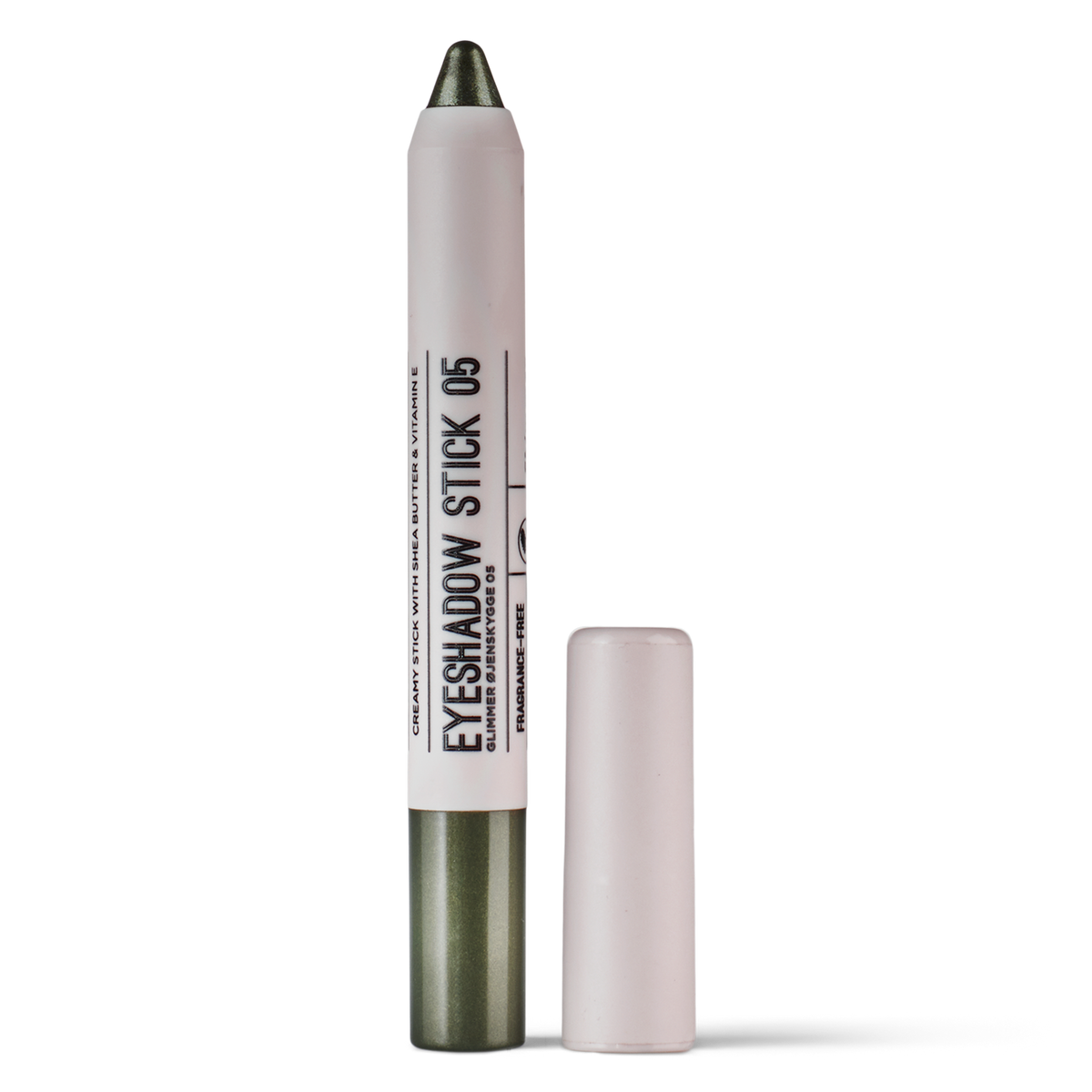 ECOOKING Eyeshadow Stick Grøn (05) med låg – parfumefri øjenskygge i stift med et drys af glimmer
