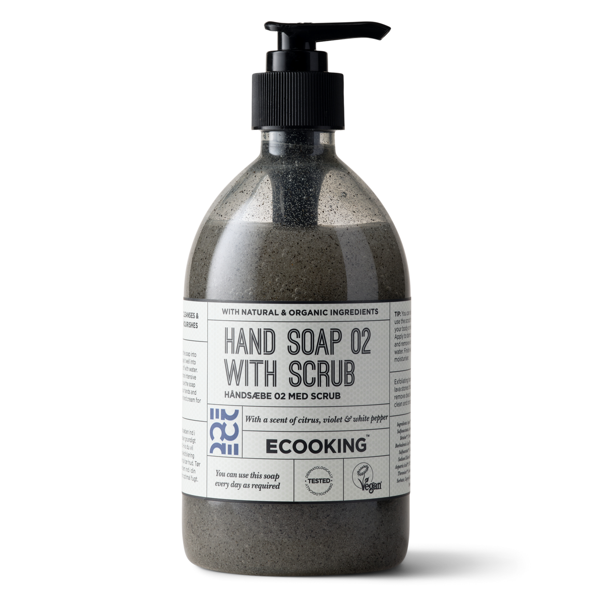 ECOOKING Håndsæbe 02 Med Scrub 500 ml – håndsæbe med skrubbekorn i pumpeflaske