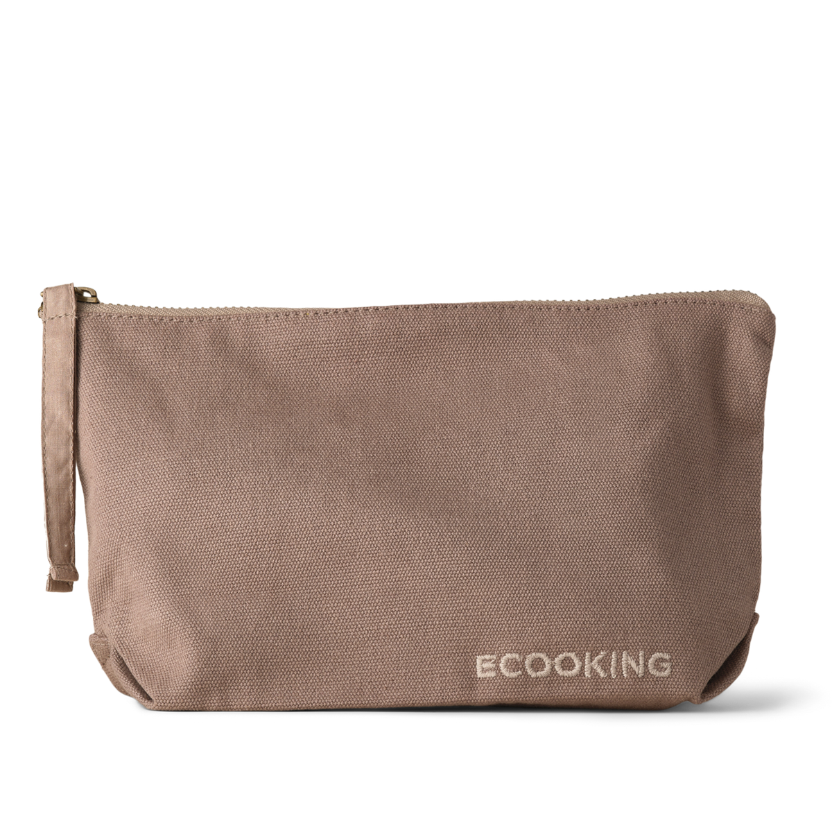 ECOOKING Makeuppung i stone farve med lynlås – lille makeup pung i økologisk bomuld