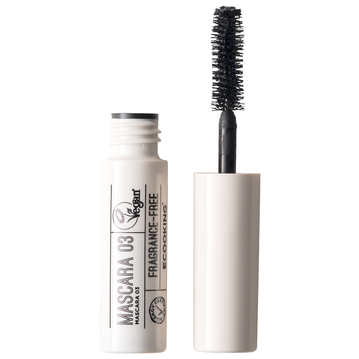 ECOOKING Mini Mascara 03 sort med børste – parfumefri mascara i mini-størrelse