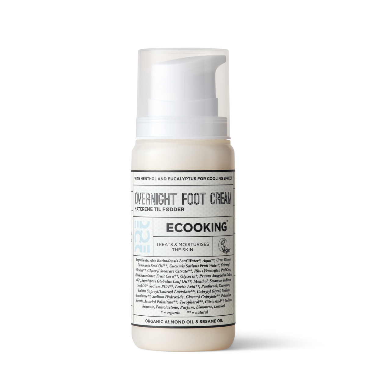ECOOKING Natcreme til fødder 100 ml – fodcreme med urea og mælkesyre til hård hud og tørre fødder