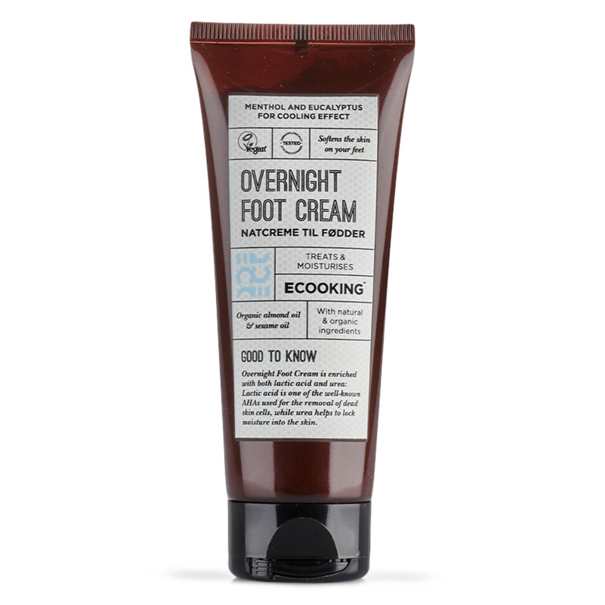 ECOOKING Natcreme til fødder 75 ml i tube – fodcreme til hård hud og tørre fødder