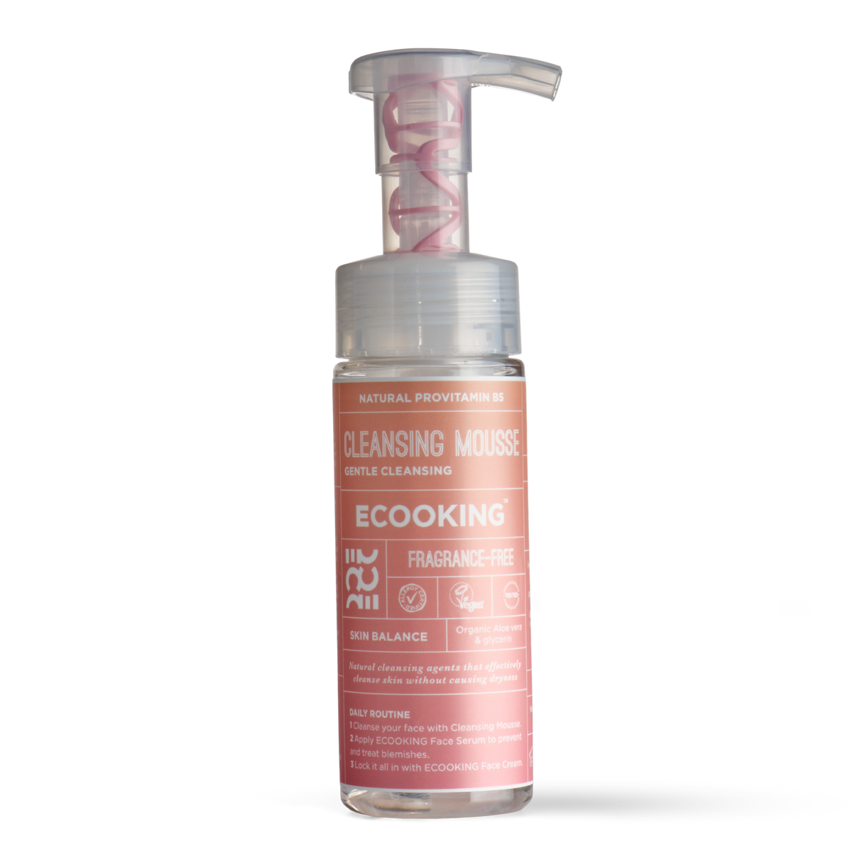 ECOOKING Skin Balance Rensemousse 150 ml – parfumefri rensemousse til ansigtet i pumpeflaske
