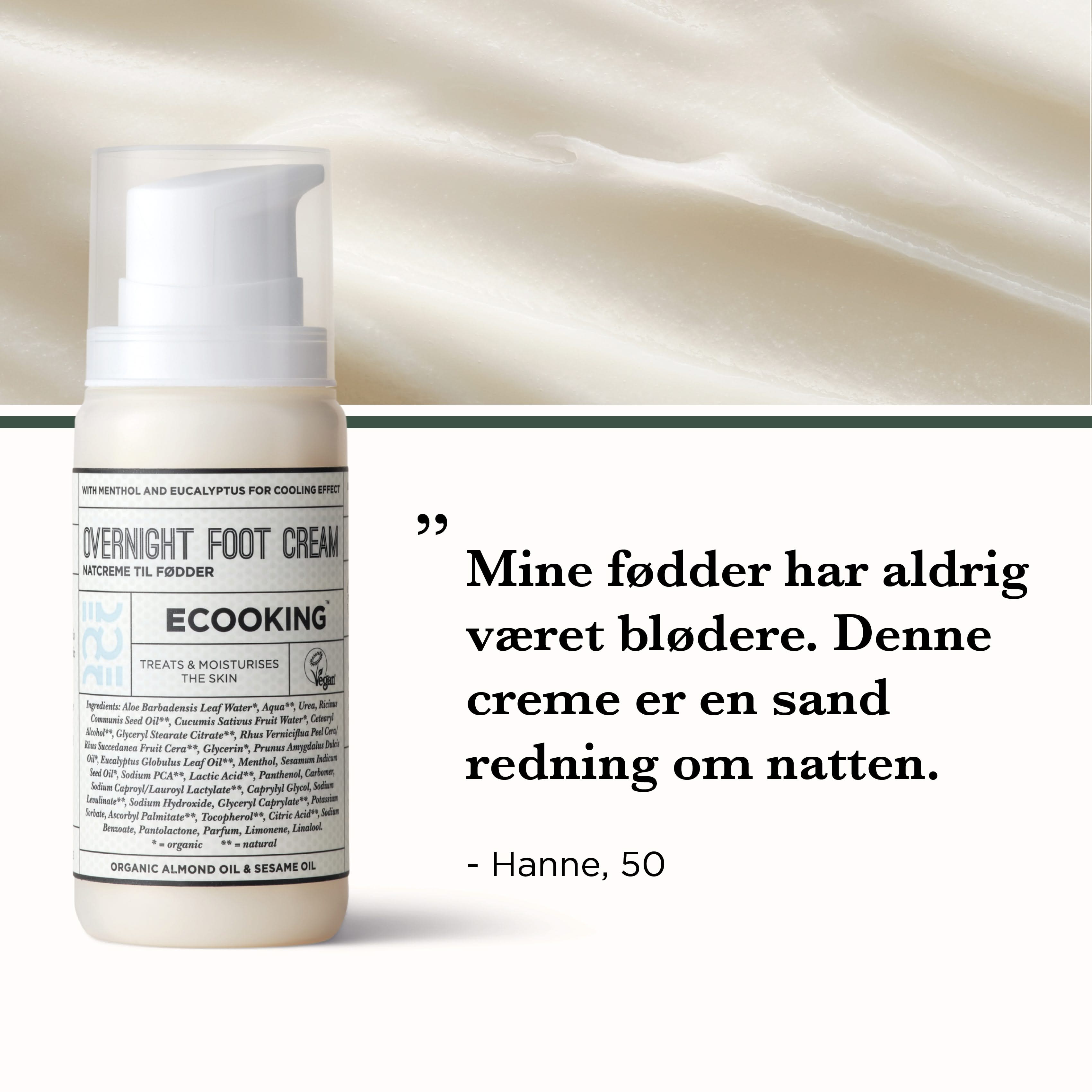 Natcreme Til Fødder — Vores Natcreme Til Fødder fugter, køler og blødgør, højt indhold af mælkesyre og carbamid og fjerner hård hud.